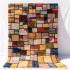 Handwoven Moroccan patchwork color block rug showing vibrant patchwork pattern