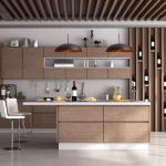 Hammered dome pendant light in modern kitchen setting