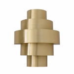 Modern Art Deco wall brass light front view gold finish