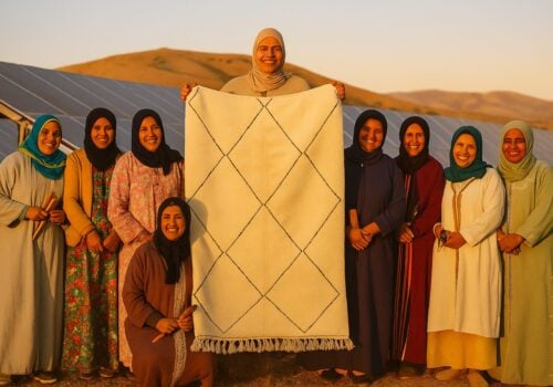 United Tiftilin cooperative weavers in Middle Atlas Mountains
