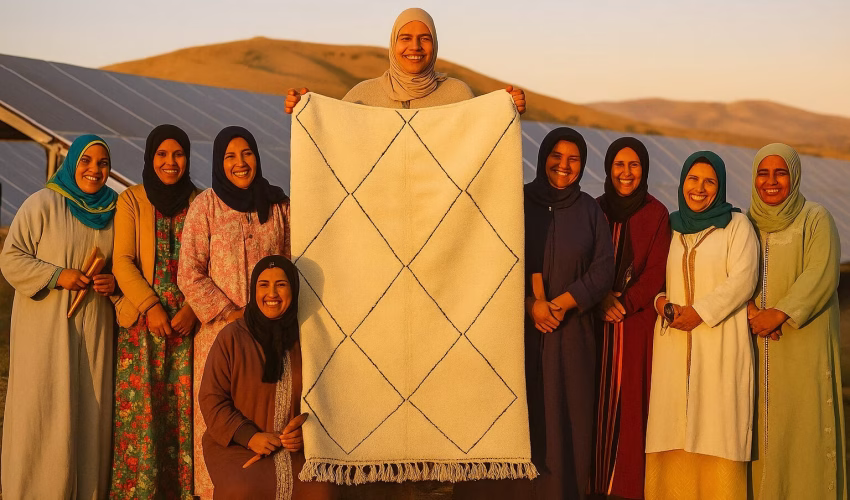 United Tiftilin cooperative weavers in Middle Atlas Mountains