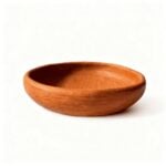 Single 21cm terracotta ceramic plate handmade from natural unglazed earthenware clay