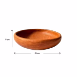 Handmade Moroccan terracotta earthen plate 21cm diameter with dimensions labeled