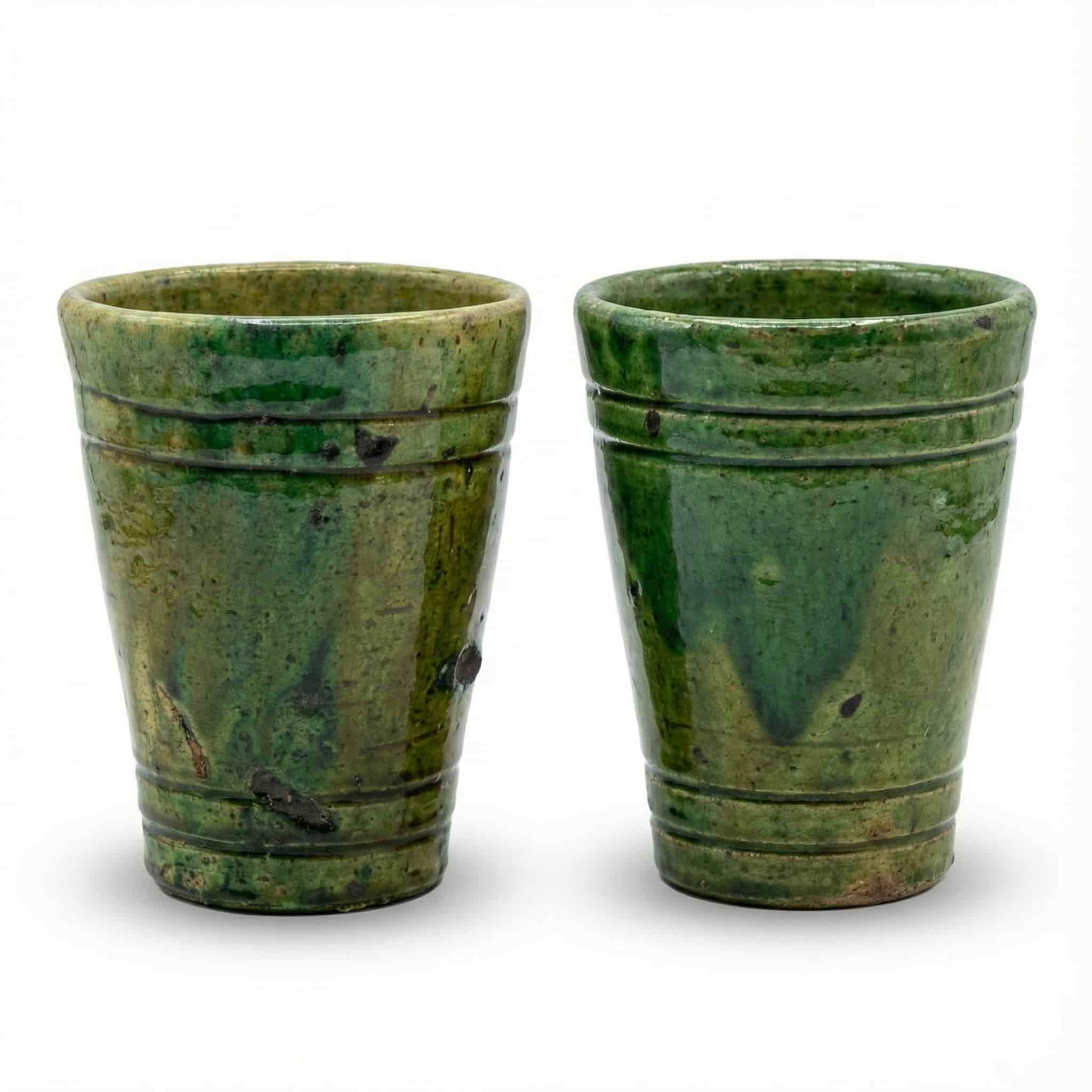 handcrafted ceramic mugs (5) Set of two handcrafted ceramic mugs showing natural glaze variations