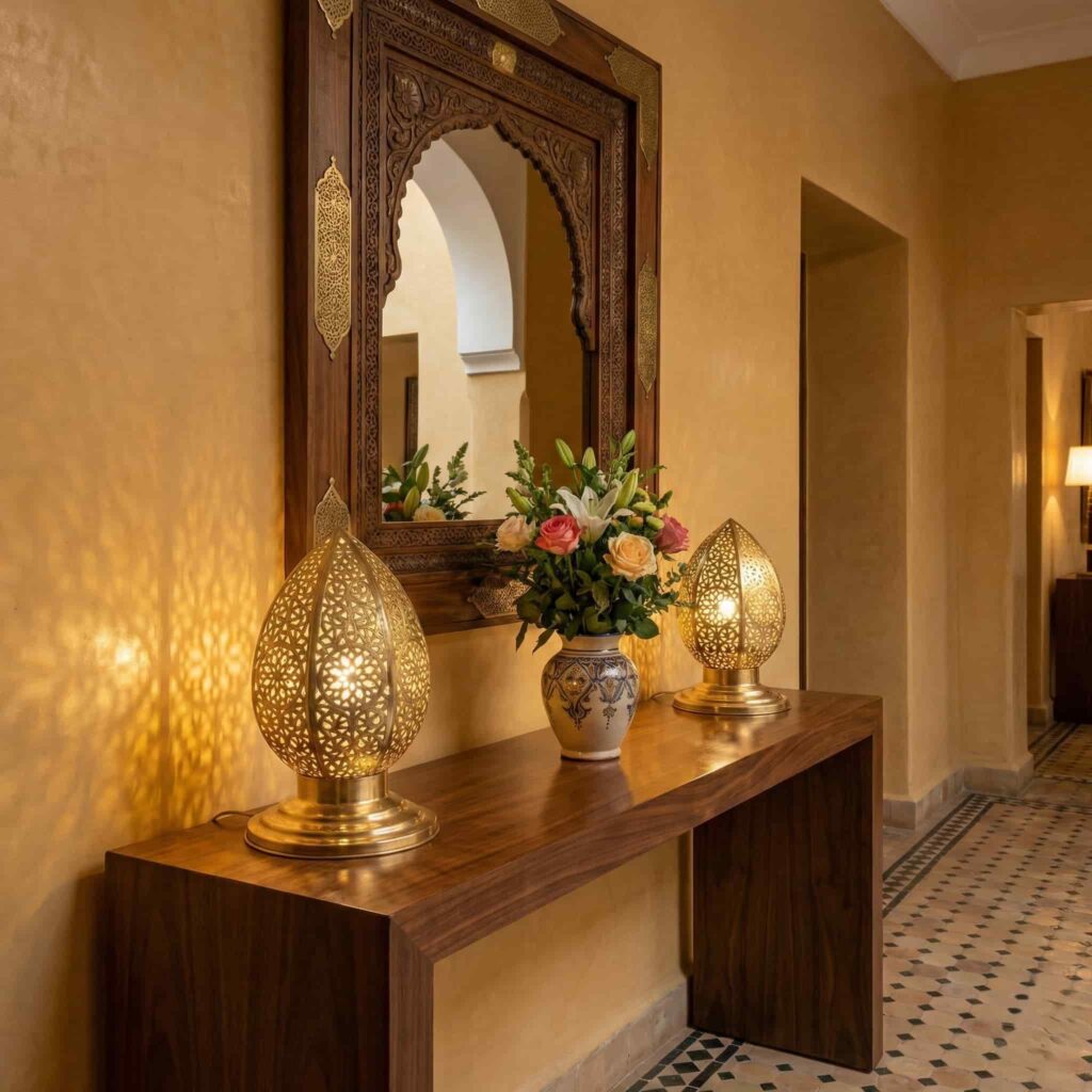 Brass Filigree Table Lamp - Handcrafted Openwork | Marrakeche